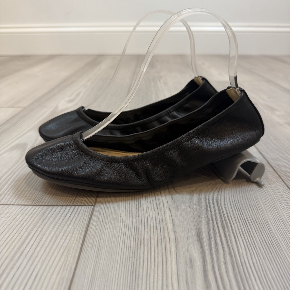 NEW The Storehouse Flats Womens 10 Foldable Leather Ballet Shoes Midnight Black